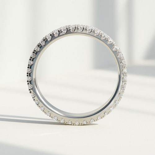 モアサナイト フルエタニティリング｜1.5mm 3連デザイン（Dカラー