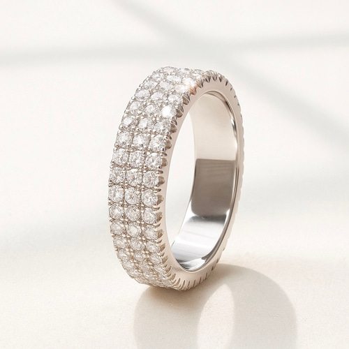 モアサナイト フルエタニティリング｜1.5mm 3連デザイン（Dカラー