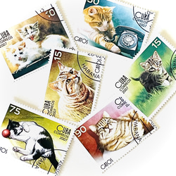 ネコ切手7種セット モンゴル 1979年（外国切手・古切手