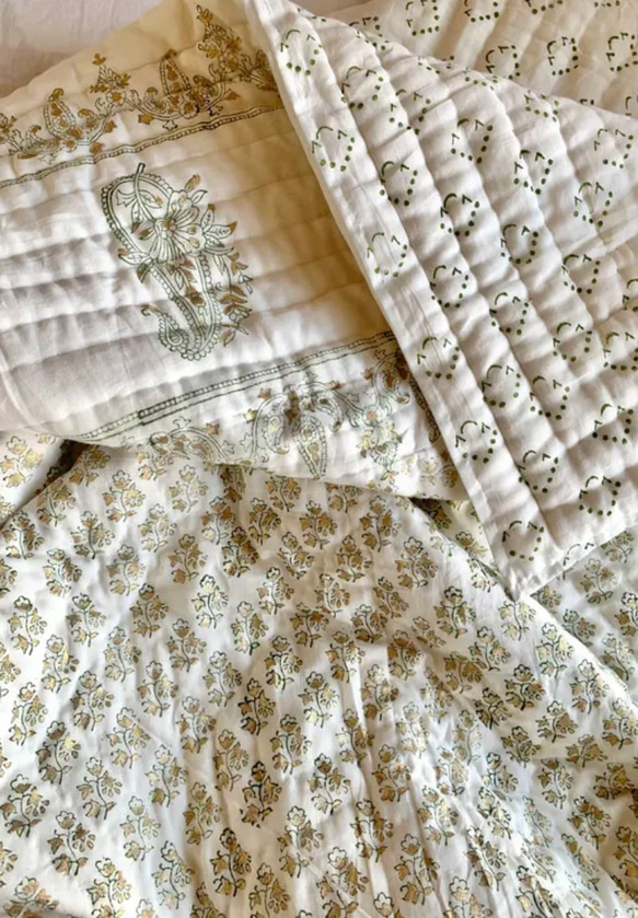 ご売約済み』【訳あり価格】良質インド綿 ブロックプリント ハンド  