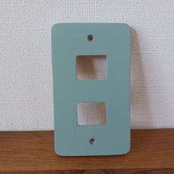 送料無料 Room Wood  スイッチコンセントカバー ナチュラルソフトブルー 3枚目の画像
