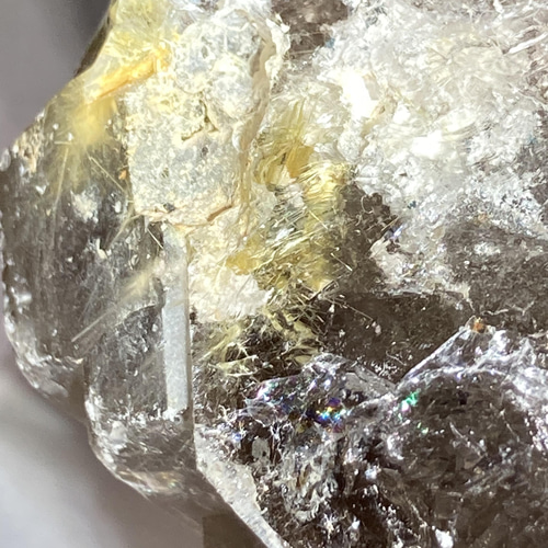 タイチンルチル内包✨虹入り　スモーキー　クォーツ かちわり　ラフストーン　原石 タイチンルチル内包✨虹入りスモーキークォーツ かちわりラフ