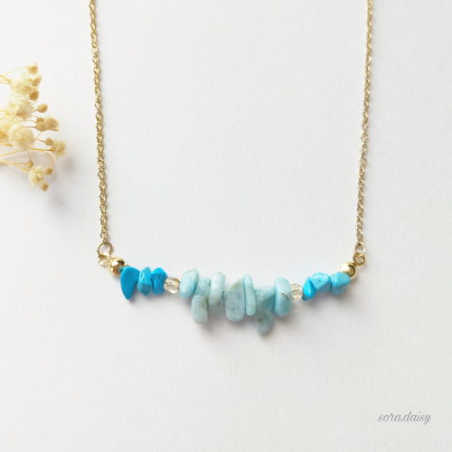 値下げ handmade ラリマー 天然石 紫陽花 ネックレス 値下げ handmade ラリマー 天然石 紫陽花 ネックレス