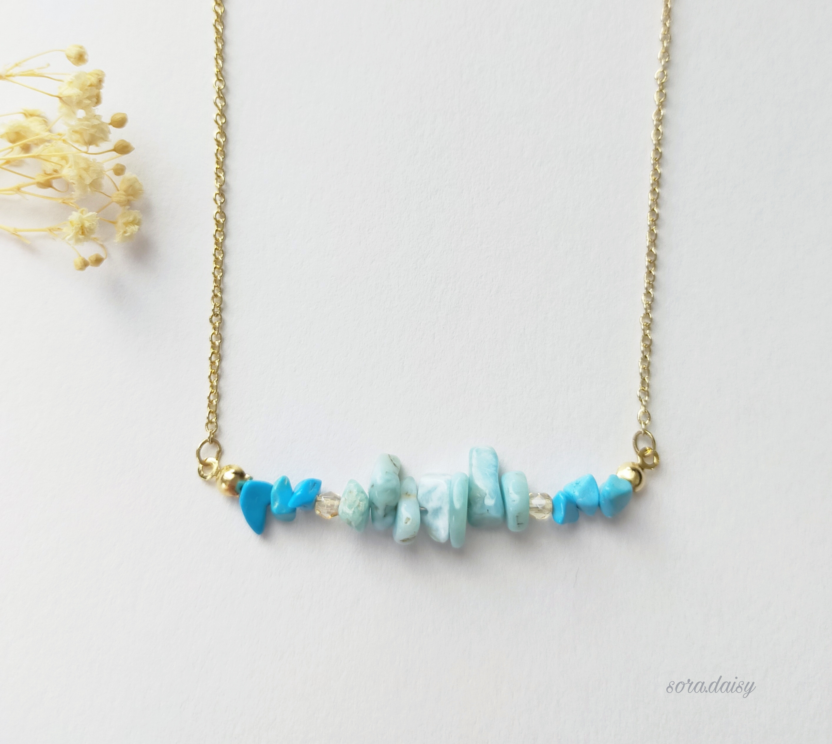 めちゃくちゃかわいいラリマーのネックレス！ちゃんとズンとくる！かわいい！