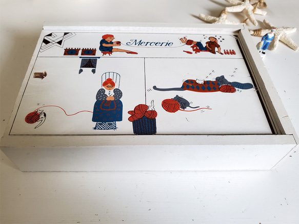 フランス蚤の市　木製メルスリーボックス 7枚目の画像