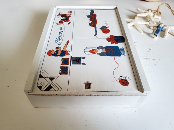フランス蚤の市　木製メルスリーボックス 10枚目の画像