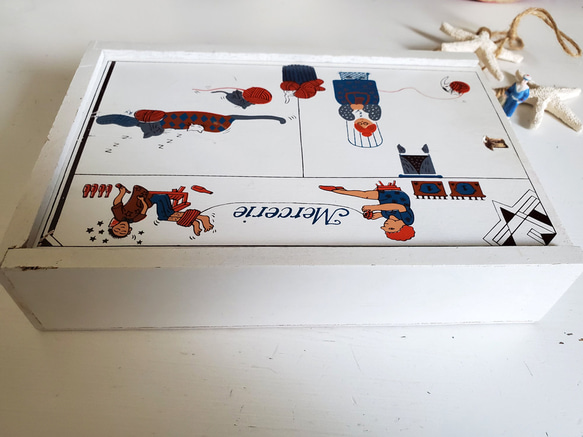 フランス蚤の市　木製メルスリーボックス 9枚目の画像