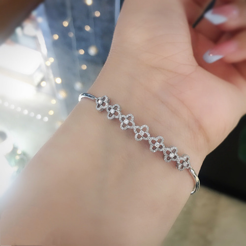 天然ダイヤモンドブレスレット0.38ct k18 ブレスレット パール大好き  