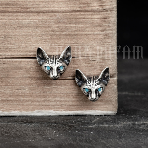 シルバースフィンクス猫ピアス　かわいい　おしゃれ　個性的　カジュアル　新品　青目 楽天市場】スフィンクス 猫（ジュエリー・アクセサリー）の通販