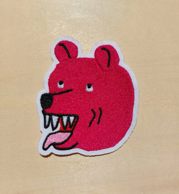 コーヒー熊  ワッペン 刺繍 パッチ ホームメイド 面白い アップリケ 動物 カラフル 6枚目の画像
