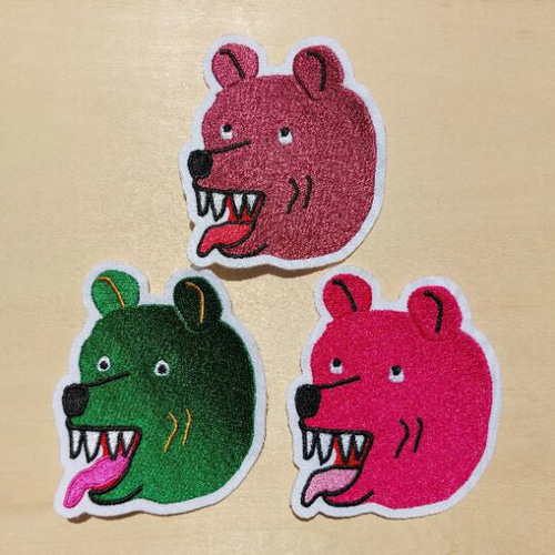 コーヒー熊 ワッペン 刺繍 パッチ ホームメイド 面白い アップリケ