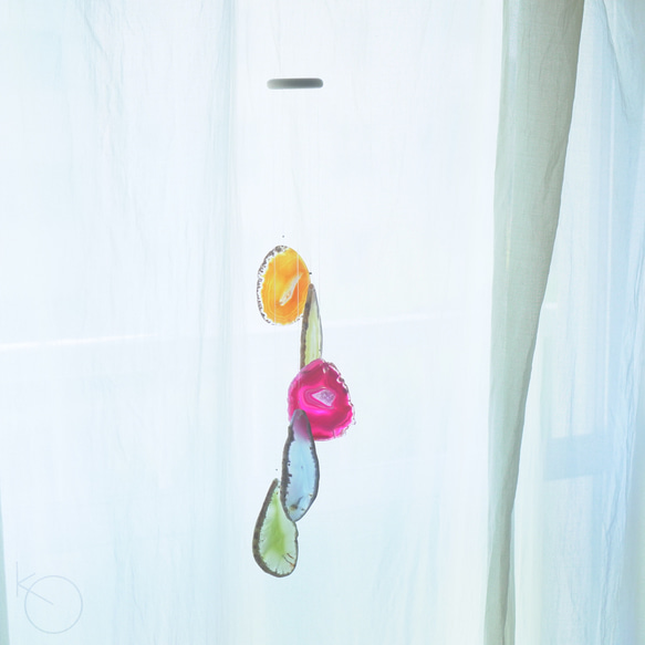 天然石瑪瑙風鈴 - Ice Candy メノウのヒーリングチャイム ウィンドチャイム 2枚目の画像