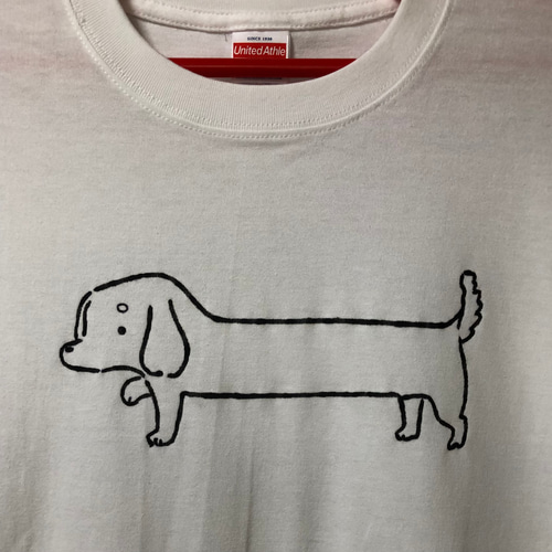 Markgong ダックスフントイラスト Tシャツ グレー 新品 Dog Print Jersey T-shirt (Pre-order) | Markgong