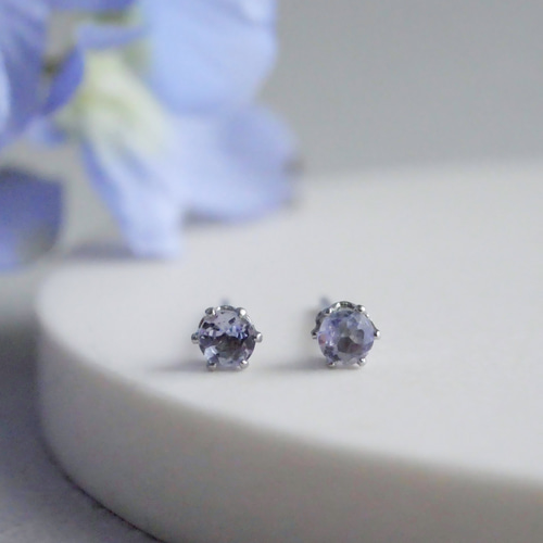 タンザナイト 一粒ピアス 3mm 12月誕生石 サージカル