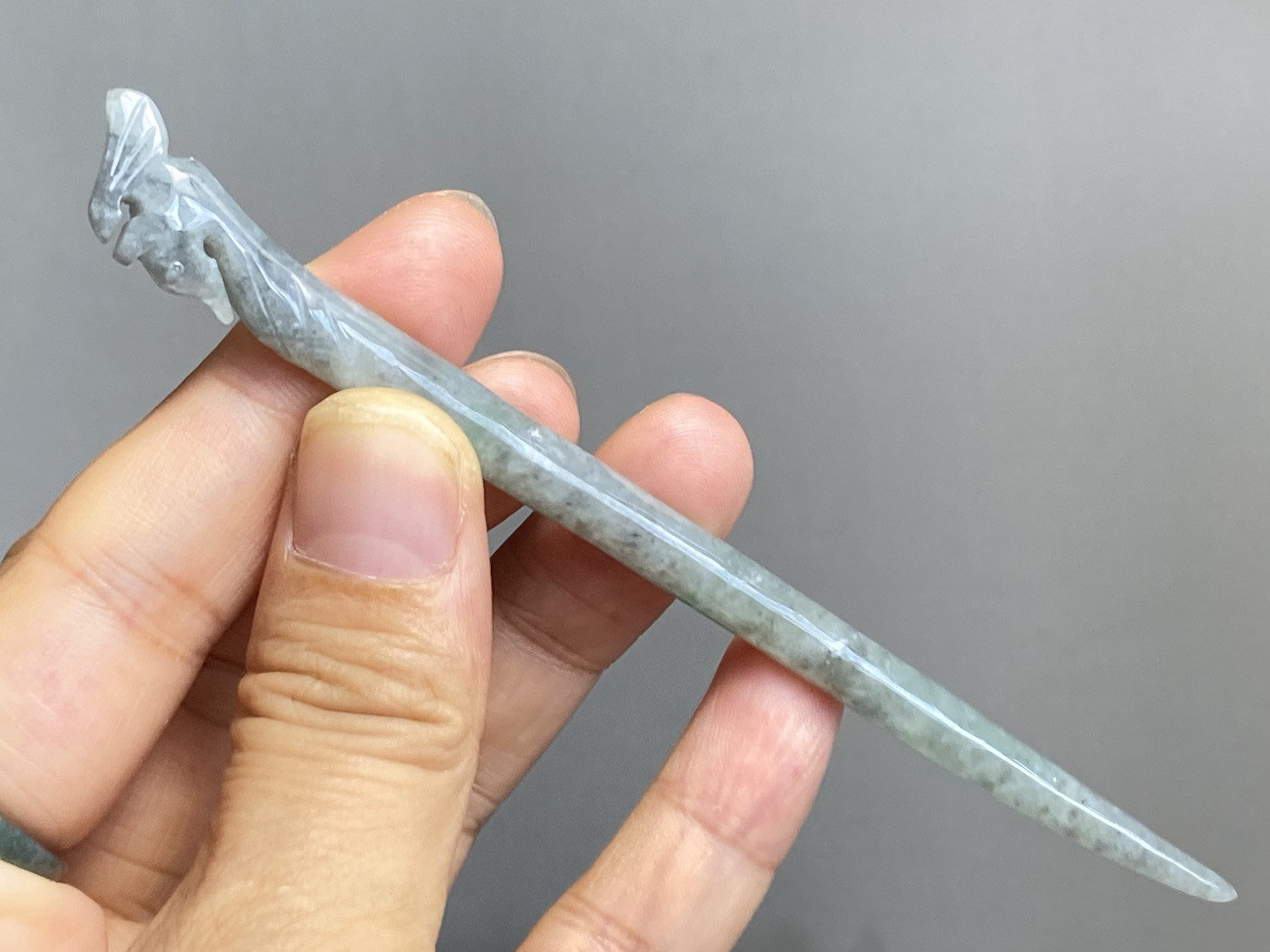 Z62 簪 ミャンマー産 天然 A貨 本翡翠 1本 簪 ほうおう 鳳凰