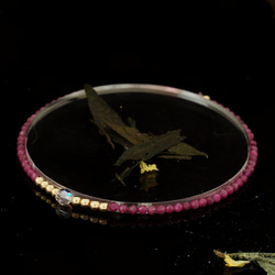 輕奢風 紅寶石 14K包金 GF Swarovski 配珠水晶手鍊 ( Ruby Bracelet ) 第5張的照片