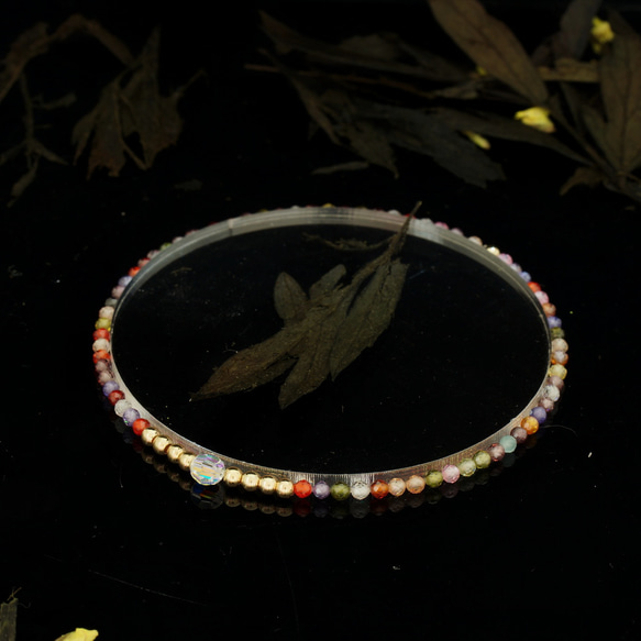 輕奢風彩虹鋯石14K包金 GF Swarovski 配珠水晶手鍊 ( Rainbow Zircon Bracelet ) 第7張的照片