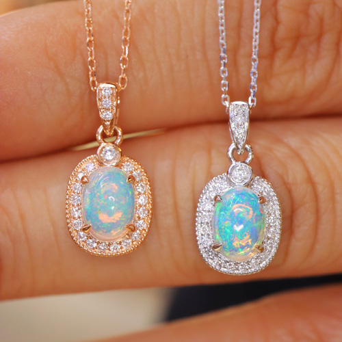 ⭐天然 オパール ダイヤ ペンダントトップ k18 8.28ct