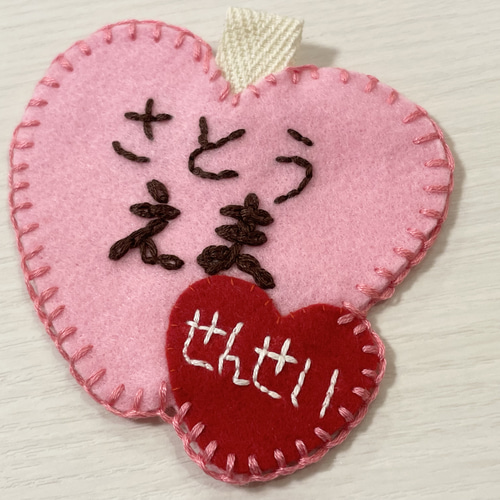 今年人気のブランド品や 受注商品】フェルト フエルト の 名札♦︎ハート かわいい 刺繍 その他