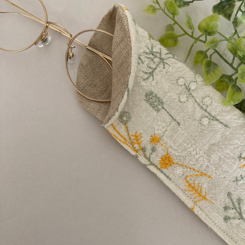 まとめ買いでお得 刺繍生地のメガネケース ハンドメイド アンティーク