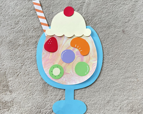 壁面製作 製作キット 装飾 夏 壁面 8月製作 ジュース 保育園 型紙 保育