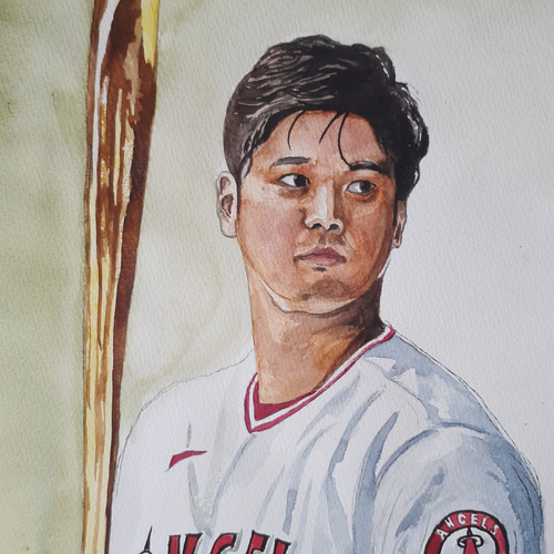 水彩画 MVP大谷翔平 絵画 makochin 通販 16256811｜Creema(クリーマ)