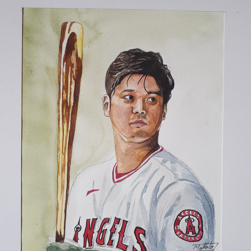 大谷翔平選手！直筆サイン色紙ブラック✕シルバー 額縁付き