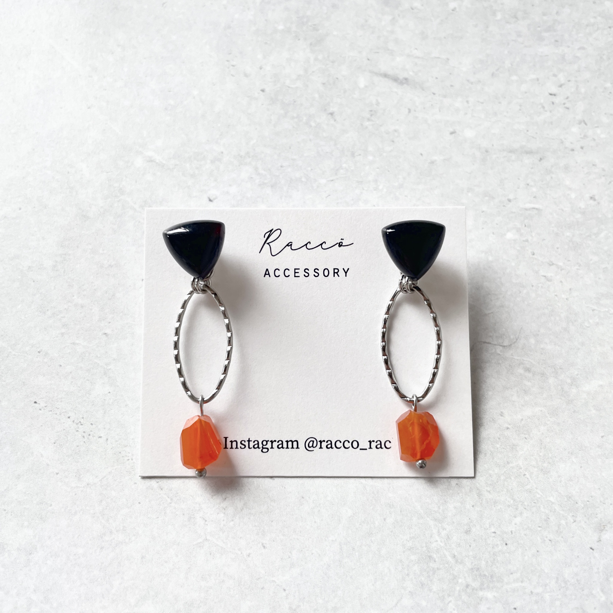 2way triangle＋ pierce (カーネリアン) サージカルステンレス