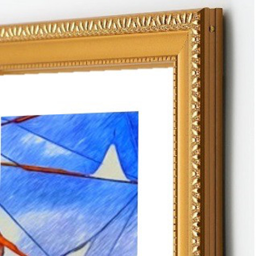 ジブリアート12 「太陽の風車」水彩画　45cm×33cm 額装　卓上スタンド付美術