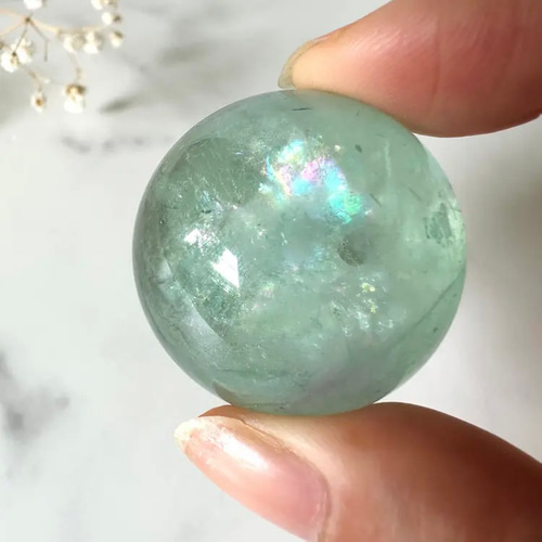 夢心地レインボーグリーンフローライトスフィア その他置物 Robin 通販