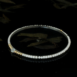 輕奢風純白瑪瑙14K包金 GF Swarovski 配珠水晶手鍊 ( White Agate Bracelet ) 第8張的照片