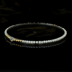 輕奢風純白瑪瑙14K包金 GF Swarovski 配珠水晶手鍊 ( White Agate Bracelet ) 第3張的照片