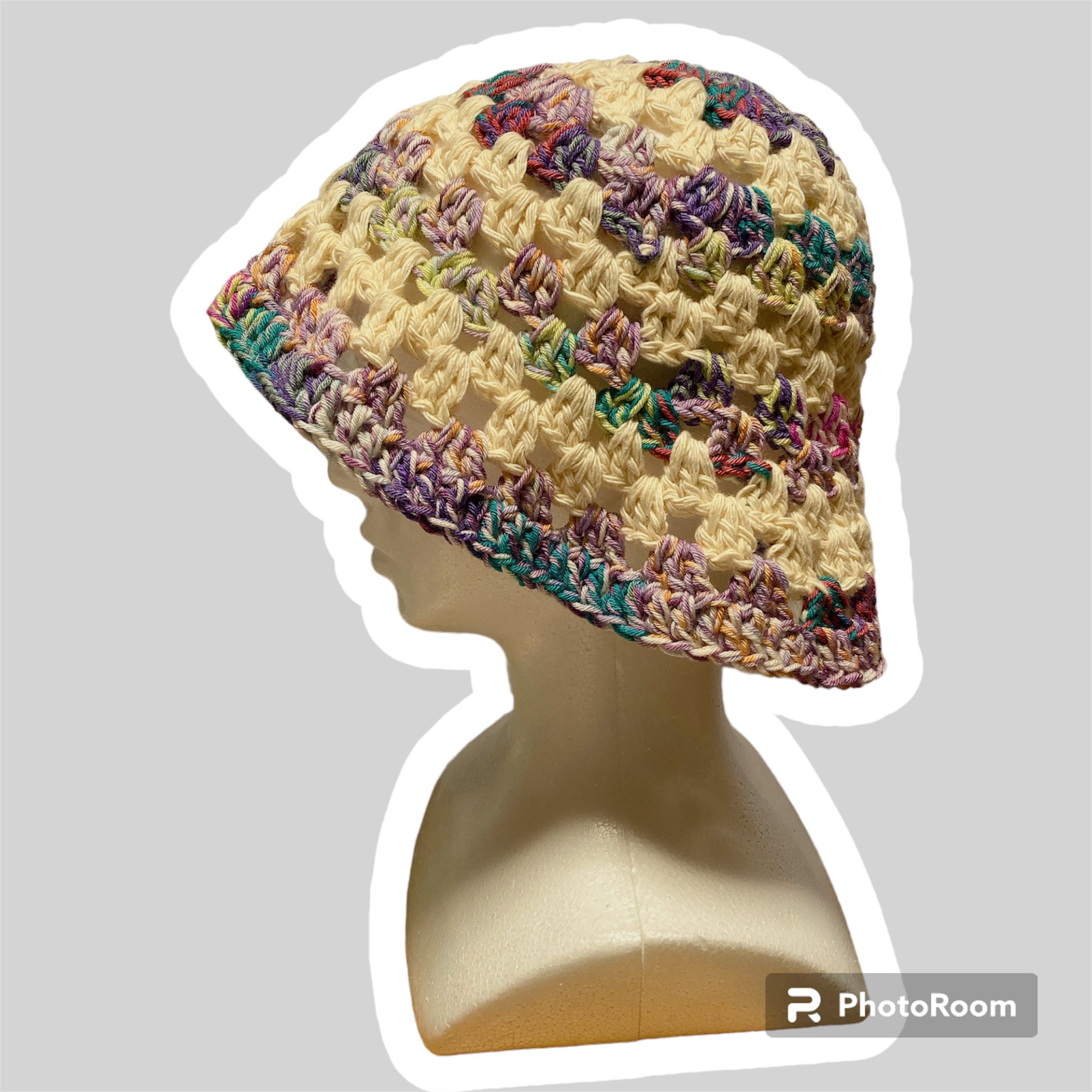 125　クロシェハット　クラッシャーハット　バケットハット　帽子　男女兼用　グラニー