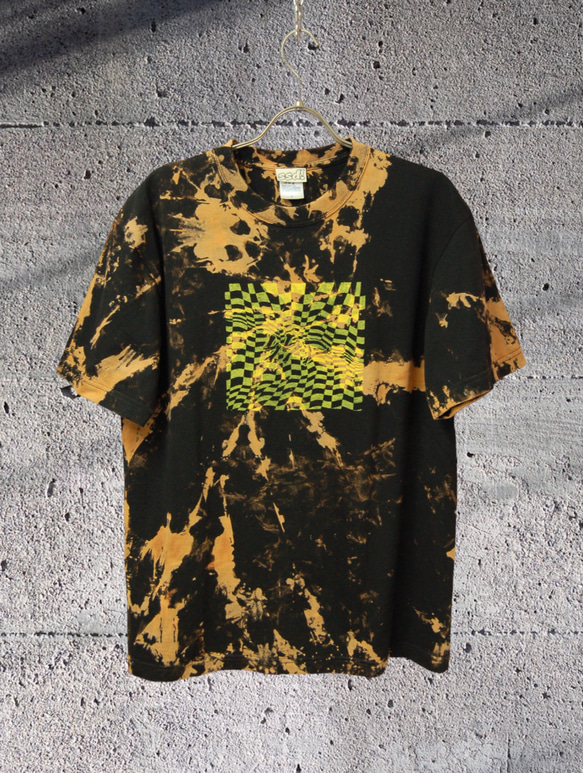 SSD checker warp タイダイブリーチ染めTshirt:L Tシャツ Hand Made ...