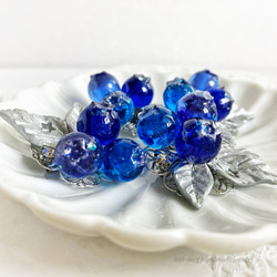 夜空色ブルーベリーブローチ(blueberry brooch/フェイクフード/フェイクスイーツ) 6枚目の画像