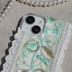 ＼一気に写真映え／一度見たら虜になる！インド刺繍リボンのスマホケース【TORICO】iPhone　全機種対応　多機種対応 2枚目の画像