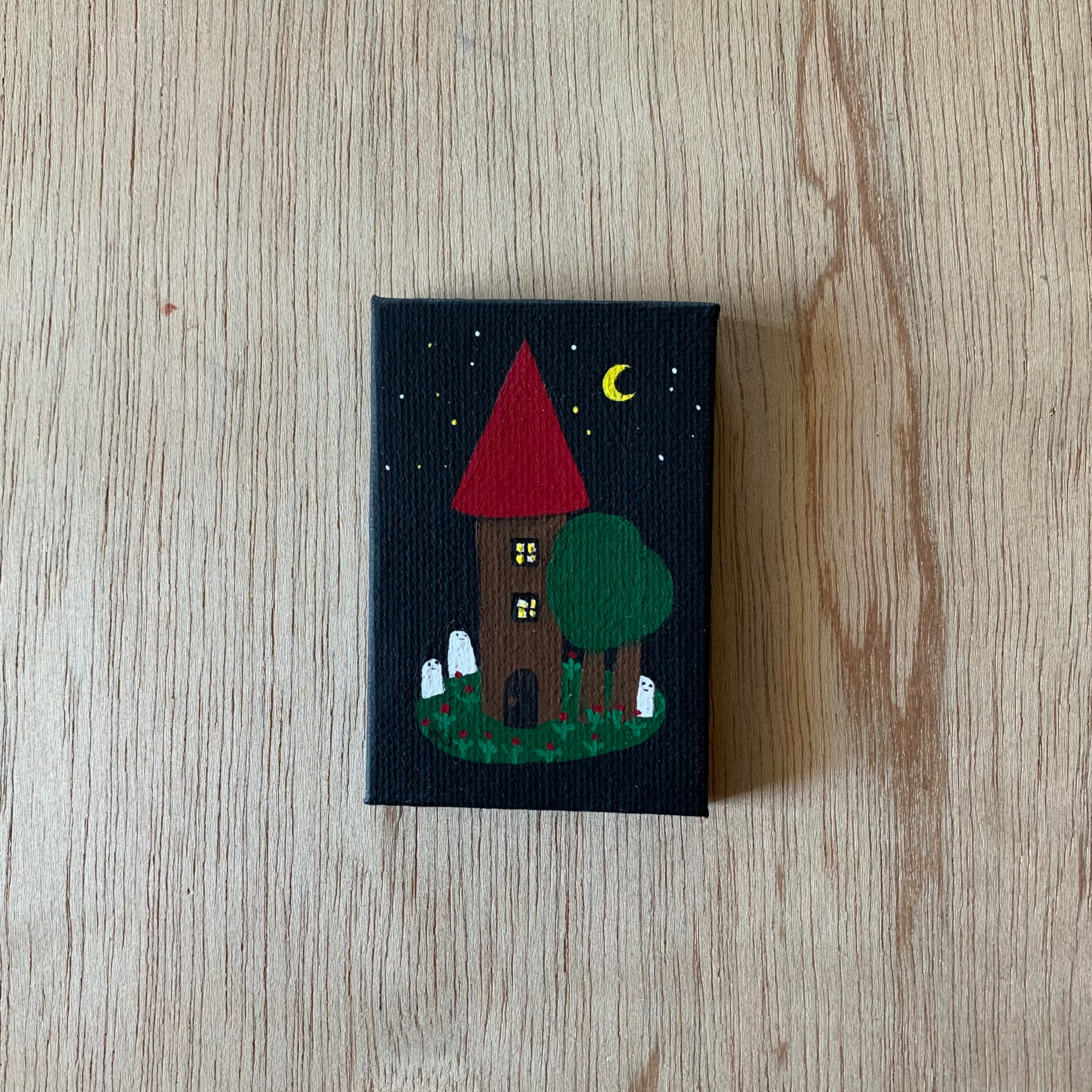 「満ち欠ける月」　キャンバス画