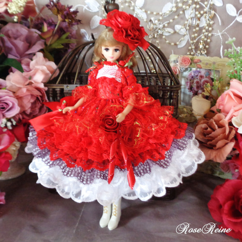 ロリータロマンス イチゴの妖精 クラシカルネックのボリュームフリル