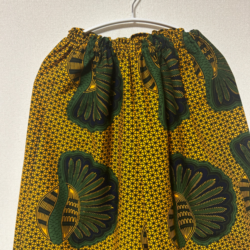 アフリカン ギャザーストレートパンツ アフリカプリント アフリカ布  