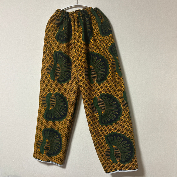 アフリカン ギャザーストレートパンツ アフリカプリント アフリカ布  