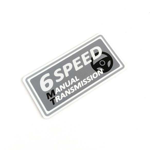 ４.５×９cm【MT車 6速 マグネットステッカー/シルバーグレー】6SPEED ミッション車 マニュアル エンスト 2枚目の画像