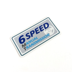 ４.５×９cm【MT車 6速 マグネットステッカー/アッシュブルー】6SPEED ミッション車 マニュアル エンスト 2枚目の画像