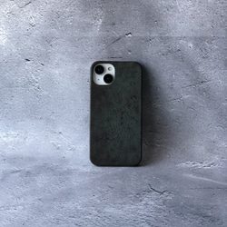 サビ塗装　iPhone13 iPhone14 スマホケース　ブロンズ(青銅) シャビー　エイジング　スマホカバー　 3枚目の画像