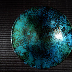 鉄砂黒漆塗りアロマポット青緑１ 3枚目の画像