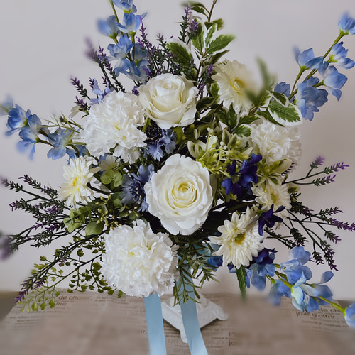 アーティシャルフラワー】ウェディングブーケ、ブートニアセット