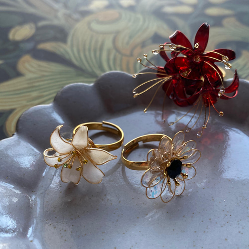 追加用 白百合の指輪【ディップアートのサージカルステンレス製