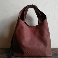 my Bag -mini-　チョコレート✗黒色　ピッグスキンレザー 11枚目の画像