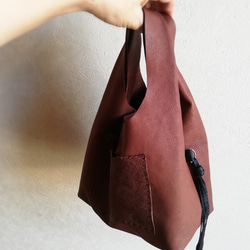 my Bag -mini-　チョコレート✗黒色　ピッグスキンレザー 16枚目の画像