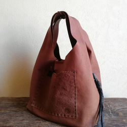 my Bag -mini-　チョコレート✗黒色　ピッグスキンレザー 7枚目の画像