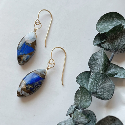 ☆特別価格☆【14kgf】ブルーオパール＆ラピスラズリコッパー マーキス